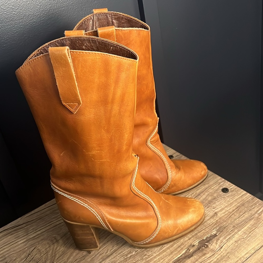 Vero Cuoio WOMENS MADE IN ITALY BROWN LEATHER BOOTS | 7